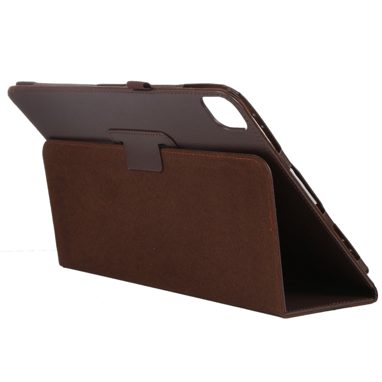 For iPad Air 11 2025 / 2024 Litchi Texture Solid Color Leather Tablet Case(Brown) - iPad Air 11 2025 / 2024 Cases by buy2fix | Online Shopping UK | buy2fix