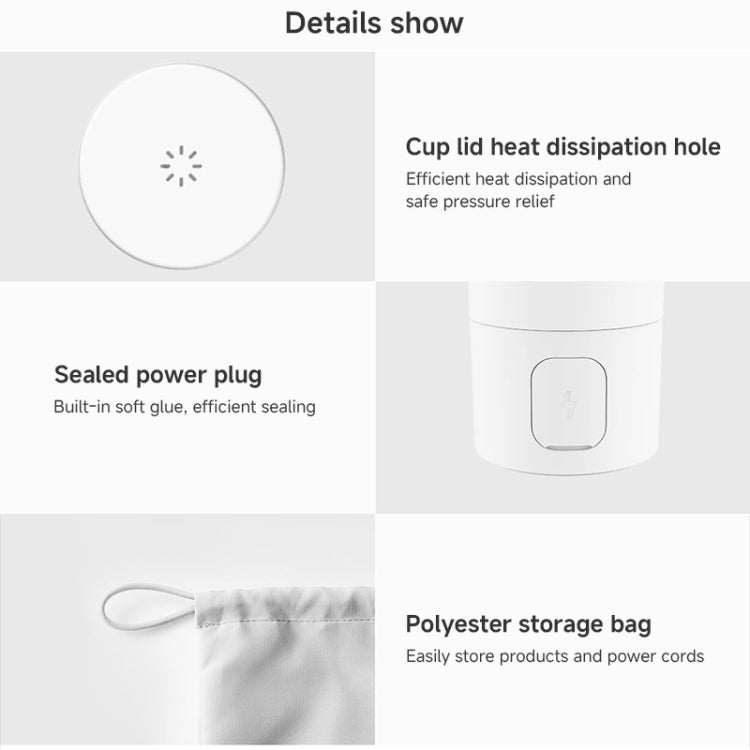 Xiaomi Mijia Smart Portable Electric Heating Cup 2, US Plug(Dark Blue) - Vacuum Thermoses & Cups by Xiaomi | Online Shopping UK | buy2fix