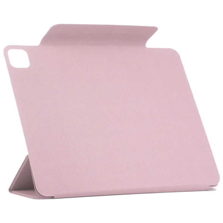 For iPad Pro 13 2024 Double-sided Clip Fixed Buckle Magnetic PU Leather Smart Tablet Case(Rose Gold) - iPad Pro 13 2024 Cases by buy2fix | Online Shopping UK | buy2fix