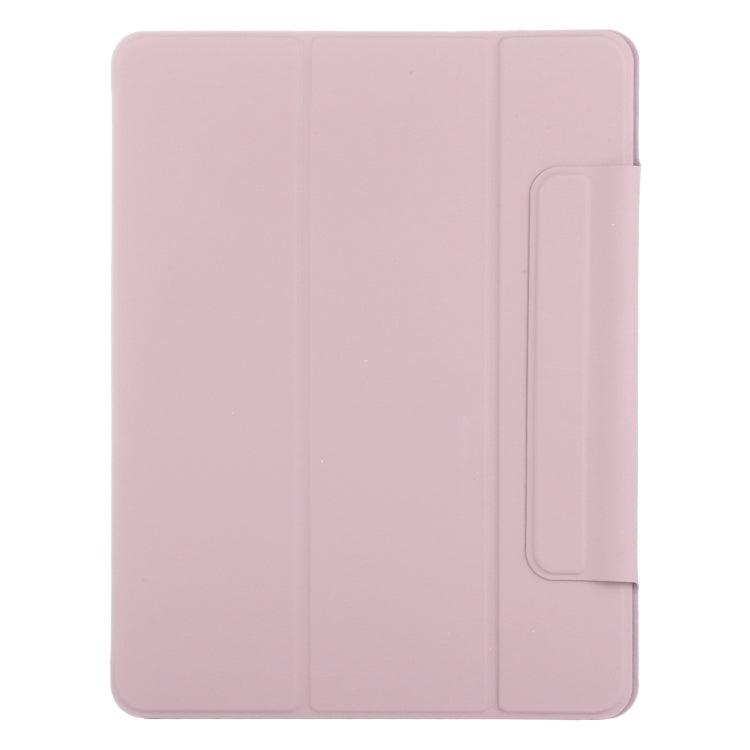 For iPad Air 13 2025 / 2024 Double-sided Clip Fixed Buckle Magnetic PU Leather Smart Tablet Case(Rose Gold) - iPad Air 13 2025 / 2024 Cases by buy2fix | Online Shopping UK | buy2fix