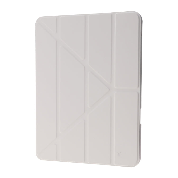 For iPad Air 11 2024 Deformation Transparent Acrylic Leather Tablet Case(Grey) - iPad Air 11 2024 Cases by buy2fix | Online Shopping UK | buy2fix