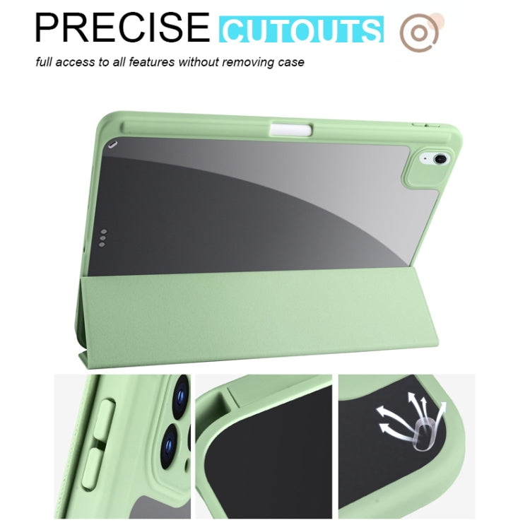 For iPad Air 11 2024 Acrylic 3-folding Smart Leather Tablet Case(Green) - iPad Air 11 2024 Cases by buy2fix | Online Shopping UK | buy2fix