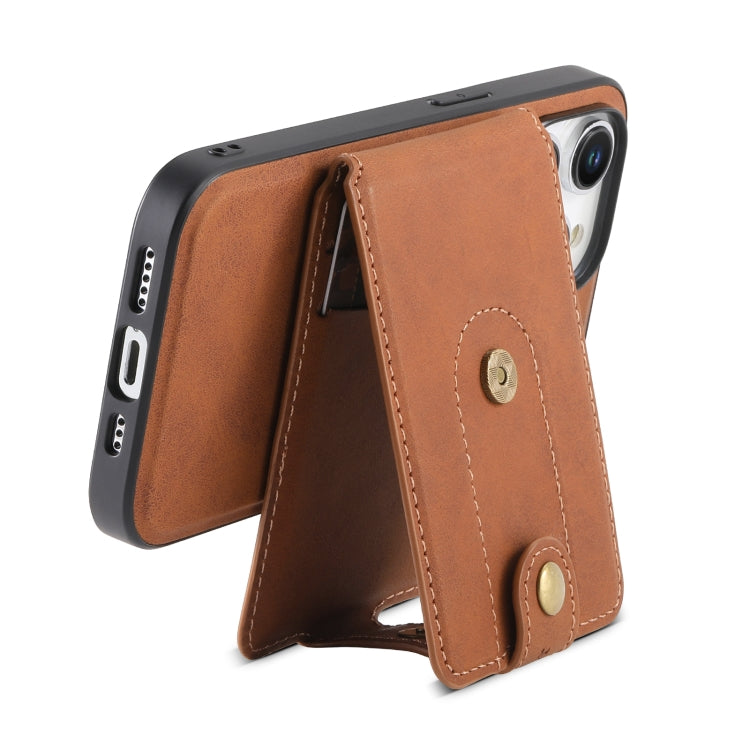 For iPhone 12/12 Pro Denior D14 NK Retro Pattern MagSafe Magnetic Card Holder Leather Phone Case(Brown) - iPhone 12 / 12 Pro Cases by Denior | Online Shopping UK | buy2fix