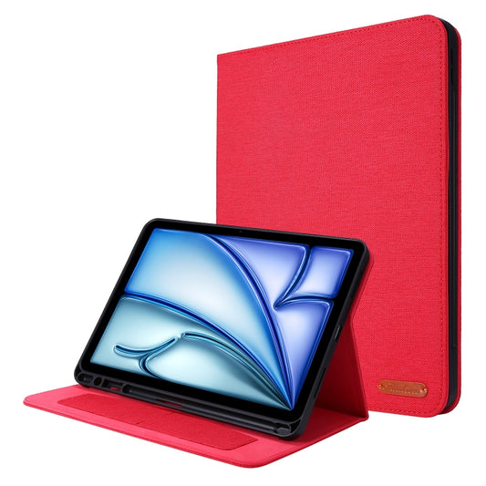 For iPad Air 11 2025 / 2024 Fabric Leather Tablet Case(Red) - iPad Air 11 2025 / 2024 Cases by buy2fix | Online Shopping UK | buy2fix