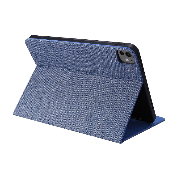 For iPad Air 13 2024 Fabric Leather Tablet Case(Blue) - iPad Air 13 2024 Cases by buy2fix | Online Shopping UK | buy2fix