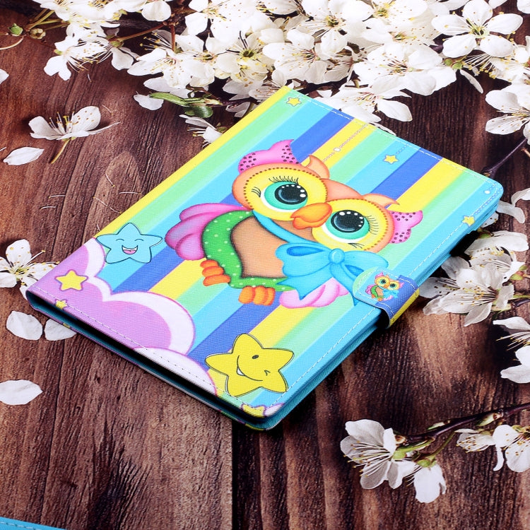 For iPad Pro 11 2024 Coloured Drawing Stitching Smart Leather Tablet Case(Rainbow Owl) - iPad Pro 11 2024 Cases by buy2fix | Online Shopping UK | buy2fix