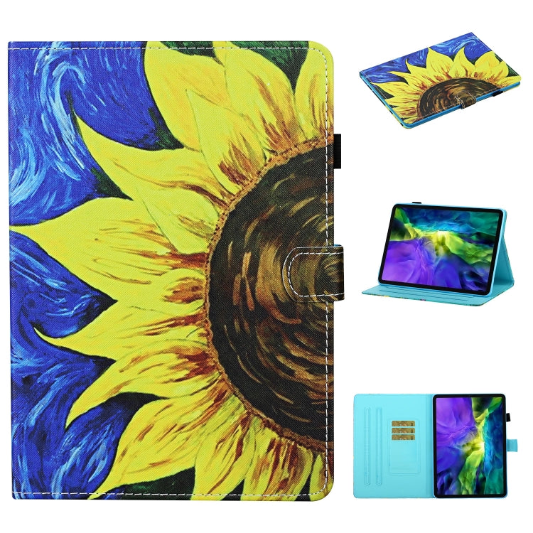 For iPad Pro 11 2024 Coloured Drawing Stitching Smart Leather Tablet Case(Sunflower) - iPad Pro 11 2024 Cases by buy2fix | Online Shopping UK | buy2fix