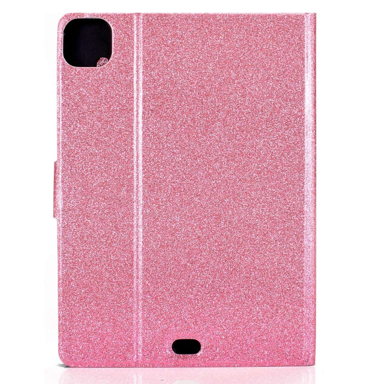 For iPad Pro 11 2024 Varnish Glitter Powder Smart Leather Tablet Case(Pink) - iPad Pro 11 2024 Cases by buy2fix | Online Shopping UK | buy2fix