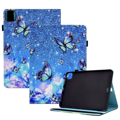 For iPad Pro 11 2024 Painted Elastic Band Smart Leather Tablet Case(Butterfly) - iPad Pro 11 2024 Cases by buy2fix | Online Shopping UK | buy2fix