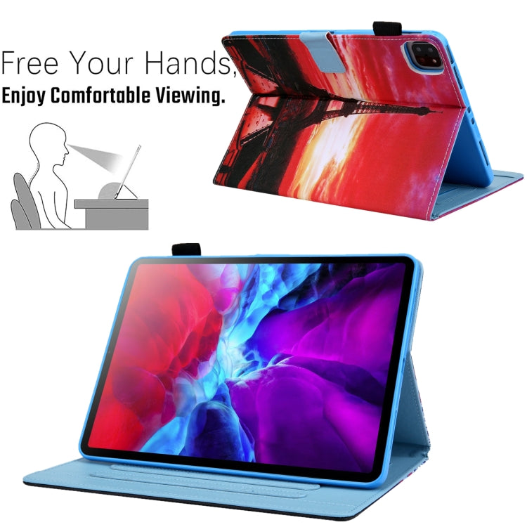 For iPad Pro 11 2024 Colored Drawing Leather Smart Tablet Case(Evening Tower) - iPad Pro 11 2024 Cases by buy2fix | Online Shopping UK | buy2fix