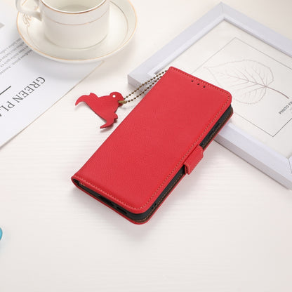 For iPhone 16e Side-Magnetic TJ Genuine Leather RFID Phone Case(Red) - iPhone 16e Cases by buy2fix | Online Shopping UK | buy2fix