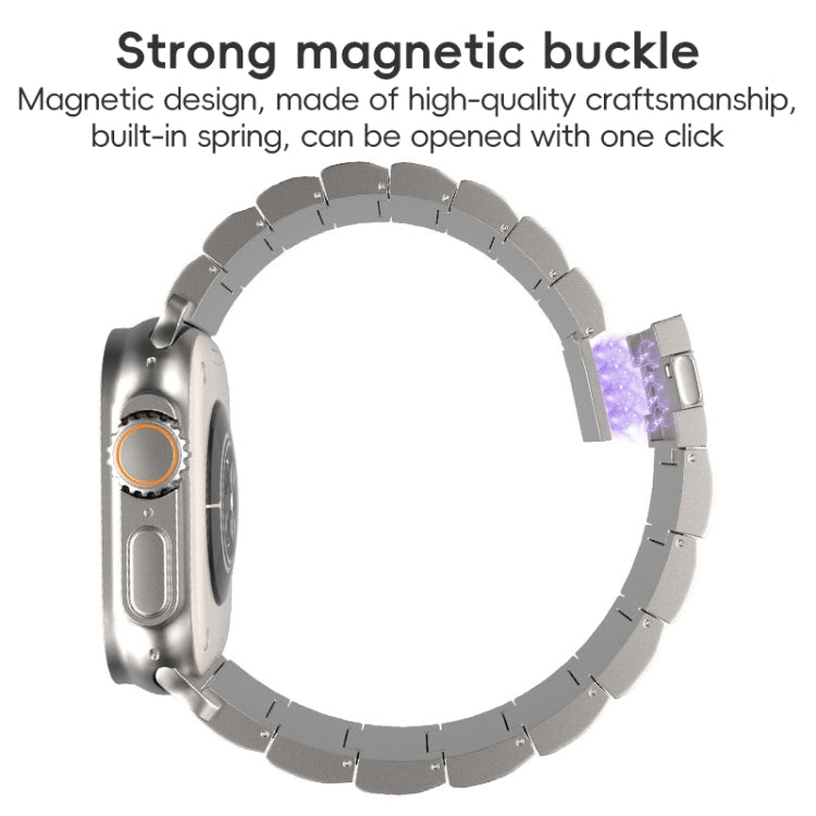 22mm One-Bead Magnetic Buckle Titanium Metal Watch Band(Titanium Color) - 22mm Bands by buy2fix | Online Shopping UK | buy2fix