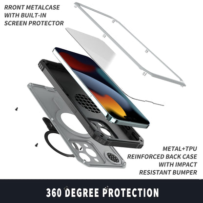 For iPhone 15 Pro Max Aromatherapy MagSafe Holder Life Waterproof Rugged Phone Case(Silver) - iPhone 15 Pro Max Cases by buy2fix | Online Shopping UK | buy2fix