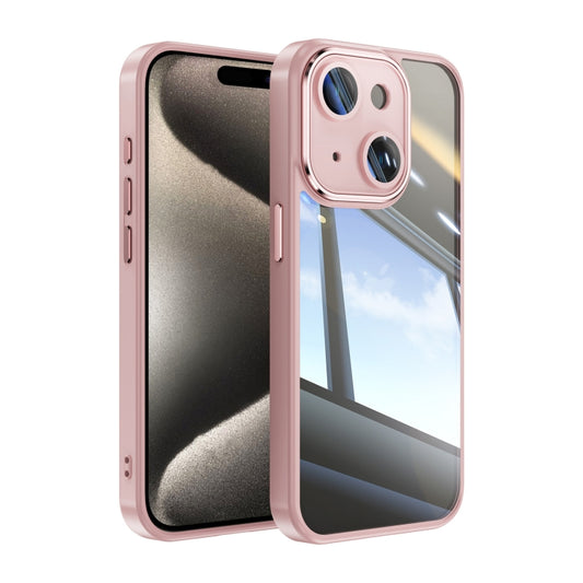 For iPhone 15 Acrylic Hybrid TPU Armor Shockproof Phone Case(Pink) - iPhone 15 Cases by buy2fix | Online Shopping UK | buy2fix