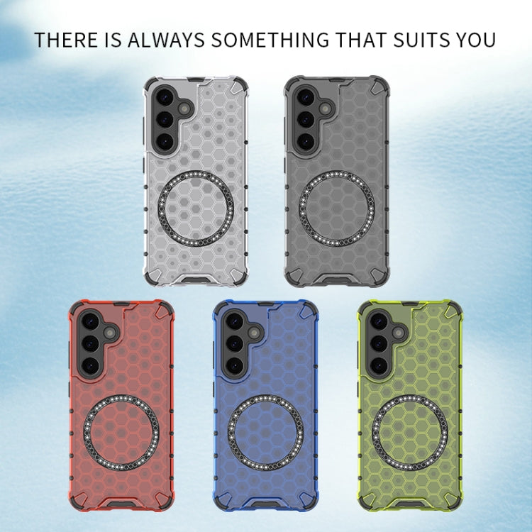 For Samsung Galaxy S25 Ultra 5G Honeycomb Magnetic Ring Shockproof Phone Case(Black) - Galaxy S25 Ultra 5G Cases by buy2fix | Online Shopping UK | buy2fix