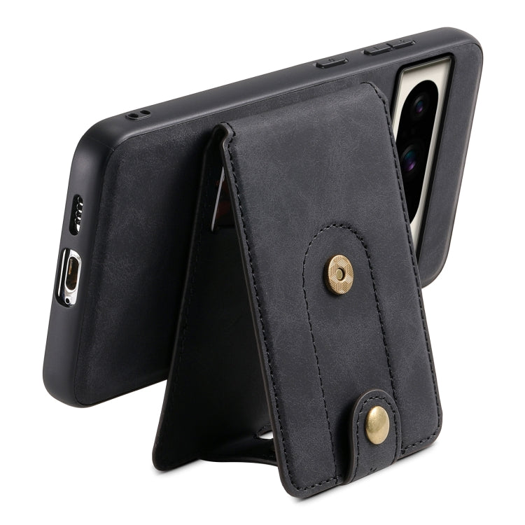 For Google Pixel 8 Pro Denior D14 NK Retro Pattern MagSafe Magnetic Card Holder Leather Phone Case(Black) - Google Cases by Denior | Online Shopping UK | buy2fix