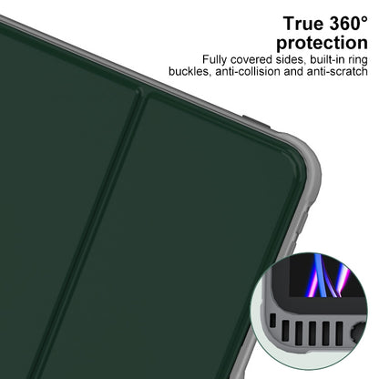 For iPad Air 11 2024 Mutural PC Hybrid TPU Leather Smart Tablet Case(Dark Green) - iPad Air 11 2024 Cases by Mutural | Online Shopping UK | buy2fix