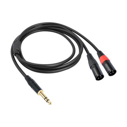 TC145YXK108RE-10 6.35mm 1/4 TRS Male to Dual XLR Male Audio Cable, Length:2m(Black) - Microphone Audio Cable & Connector by buy2fix | Online Shopping UK | buy2fix