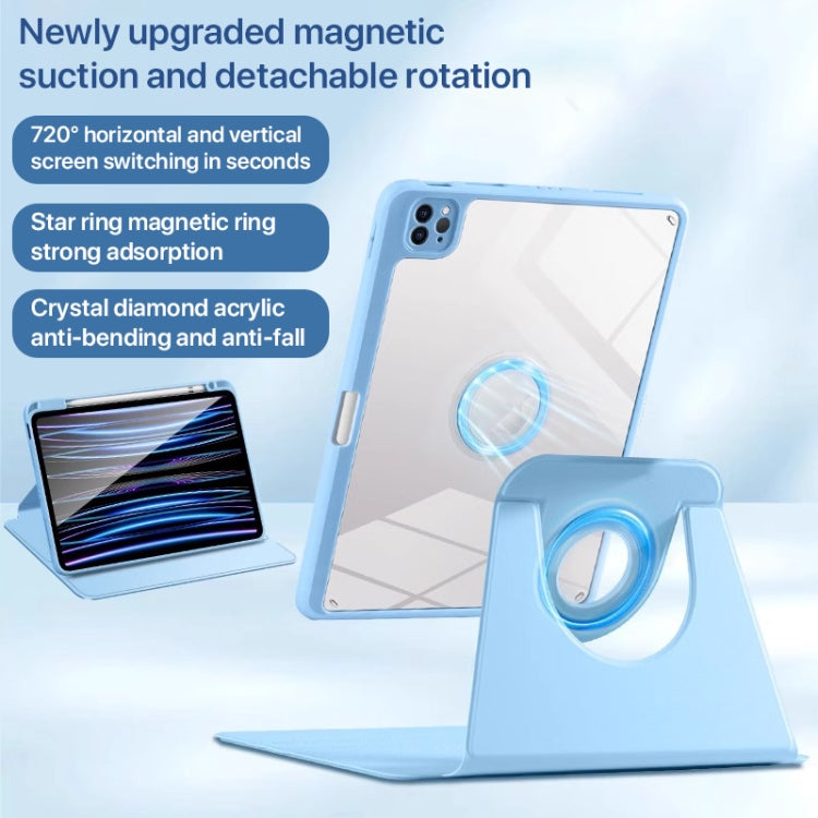 For iPad Air 11 2025 / 2024 Magnetic Split Leather Smart Tablet Case with Pen Slot(Sky Blue) - iPad Air 11 2025 / 2024 Cases by buy2fix | Online Shopping UK | buy2fix