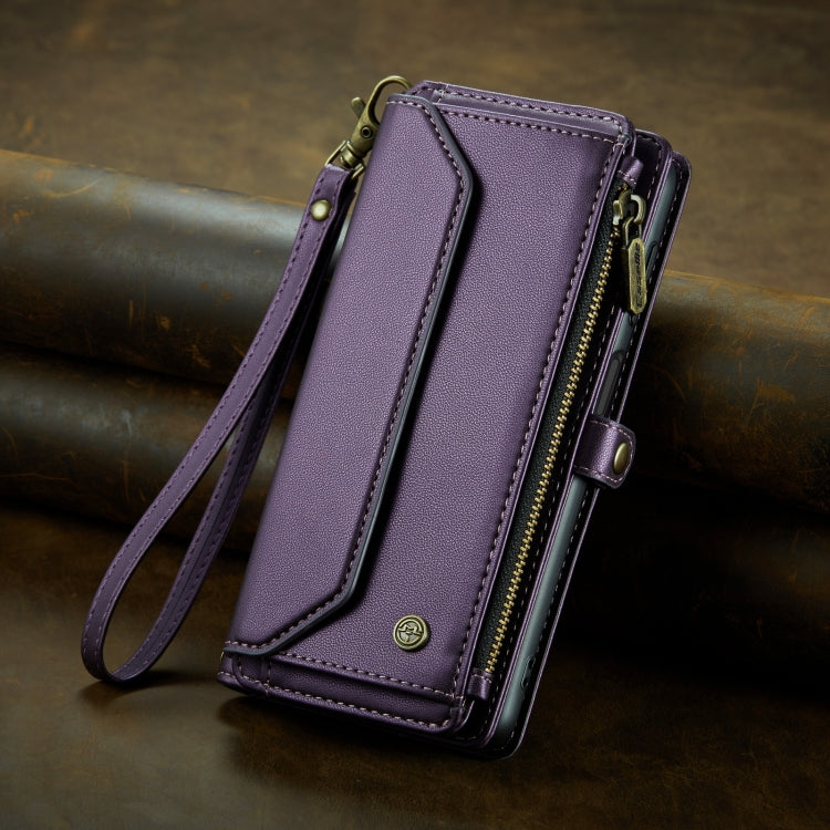 For Samsung Galaxy A24 CaseMe C36 Card Slots Zipper Wallet RFID Anti-theft Leather Phone Case(Purple) - Galaxy Phone Cases by CaseMe | Online Shopping UK | buy2fix