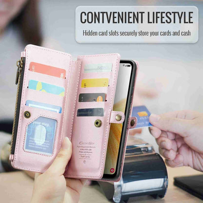 For Samsung Galaxy A33 5G CaseMe C36 Card Slots Zipper Wallet RFID Anti-theft Leather Phone Case(Pink) - Galaxy Phone Cases by CaseMe | Online Shopping UK | buy2fix