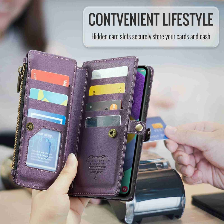 For Samsung Galaxy A51 4G CaseMe C36 Card Slots Zipper Wallet RFID Anti-theft Leather Phone Case(Purple) - Galaxy Phone Cases by CaseMe | Online Shopping UK | buy2fix