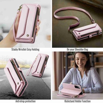 For Samsung Galaxy S20 FE CaseMe C36 Card Slots Zipper Wallet RFID Anti-theft Leather Phone Case(Pink) - Galaxy S20 FE Cases by CaseMe | Online Shopping UK | buy2fix