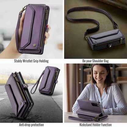 For Samsung Galaxy S20 CaseMe C36 Card Slots Zipper Wallet RFID Anti-theft Leather Phone Case(Purple) - Galaxy Phone Cases by CaseMe | Online Shopping UK | buy2fix