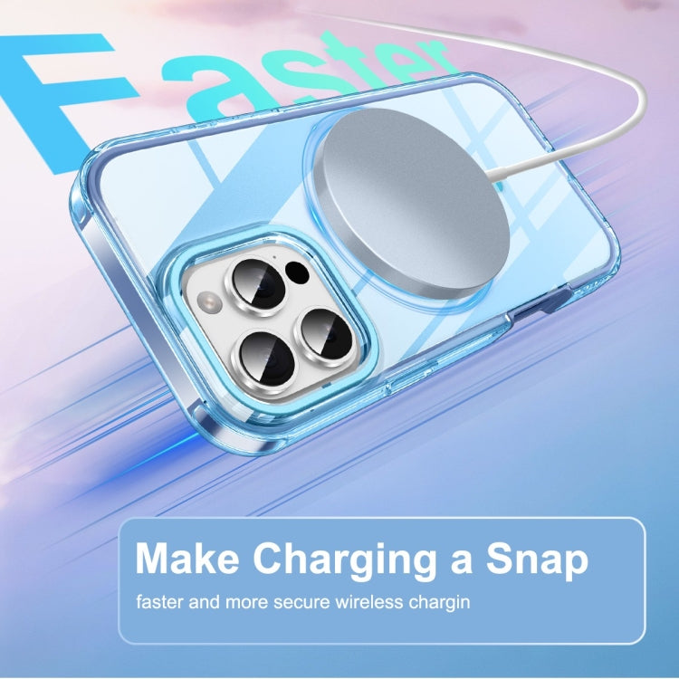 For iPhone 16 Pro Max Colorful MagSafe Magnetic PC Hybrid TPU Phone Case(Blue) - iPhone 16 Pro Max Cases by buy2fix | Online Shopping UK | buy2fix