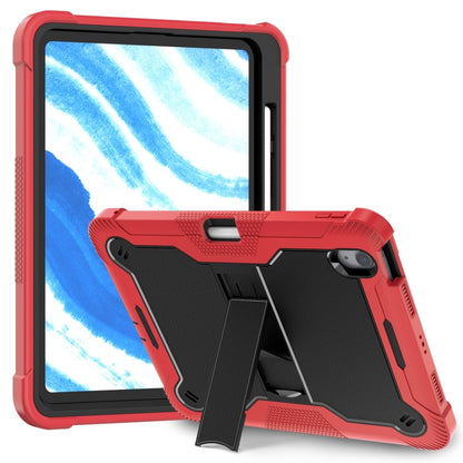 For iPad Air 11 2024 / Air 2022 10.9 Shockproof Silicone Hybrid PC Tablet Case with Holder(Black + Red) - iPad Air 11 2025 / 2024 Cases by buy2fix | Online Shopping UK | buy2fix