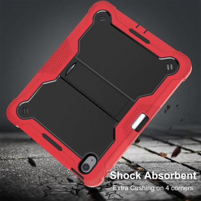 For iPad Air 11 2024 / Air 2022 10.9 Shockproof Silicone Hybrid PC Tablet Case with Holder(Black + Red) - iPad Air 11 2025 / 2024 Cases by buy2fix | Online Shopping UK | buy2fix