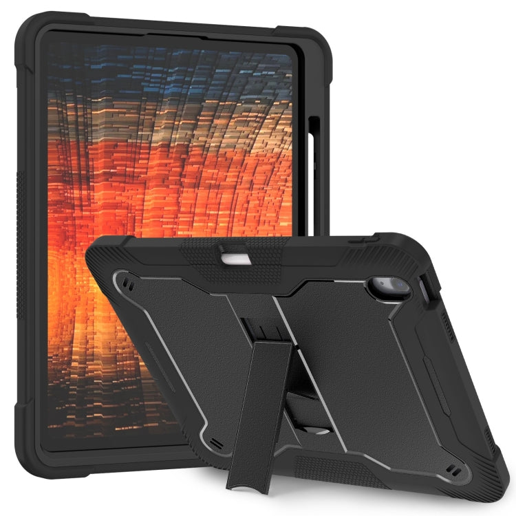 For iPad Air 13 2024 Shockproof Silicone Hybrid PC Tablet Case with Holder(Black) - iPad Air 13 2025 / 2024 Cases by buy2fix | Online Shopping UK | buy2fix