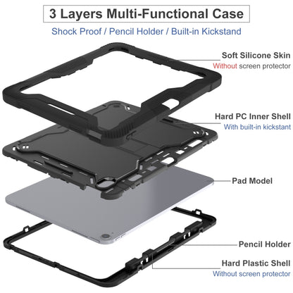 For iPad Air 13 2024 Shockproof Silicone Hybrid PC Tablet Case with Holder(Black) - iPad Air 13 2025 / 2024 Cases by buy2fix | Online Shopping UK | buy2fix