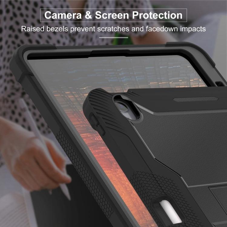 For iPad Air 13 2024 Shockproof Silicone Hybrid PC Tablet Case with Holder(Black) - iPad Air 13 2025 / 2024 Cases by buy2fix | Online Shopping UK | buy2fix