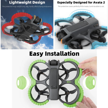 For DJI Avata 2 Sunnylife Drone Anti-Collision Protective Cover Combo Case Kit(Green) -  by Sunnylife | Online Shopping UK | buy2fix