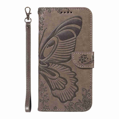 For Sony Xperia 1 VI 2024 Swallowtail Butterfly Embossed Leather Phone Case(Grey) - Sony Cases by buy2fix | Online Shopping UK | buy2fix