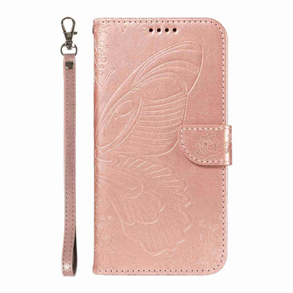 For Sony Xperia 10 VI 2024 Swallowtail Butterfly Embossed Leather Phone Case(Rose Gold) - Sony Cases by buy2fix | Online Shopping UK | buy2fix