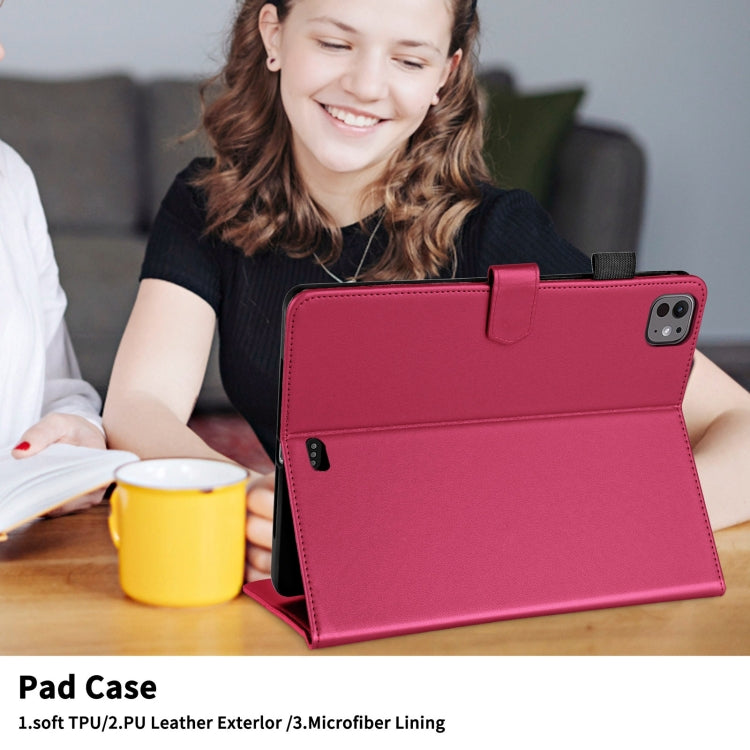 For iPad Pro 11 2024 Rhombus Lattice Leather Smart Tablet Case(Red) - iPad Pro 11 2024 Cases by buy2fix | Online Shopping UK | buy2fix