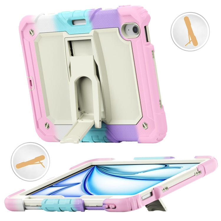 For iPad Air 11 2025 / 2024 Silicone Hydric PC Tablet Case with Shoulder Strap & Holder(Camouflage Pink) - iPad Air 11 2025 / 2024 Cases by buy2fix | Online Shopping UK | buy2fix