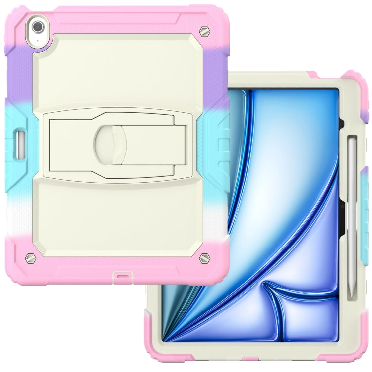 For iPad Air 13 2025 / 2024 Silicone Hydric PC Tablet Case with Shoulder Strap & Holder(Camouflage Pink) - iPad Air 13 2025 / 2024 Cases by buy2fix | Online Shopping UK | buy2fix