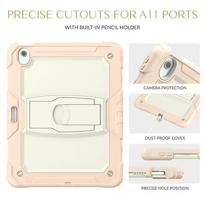 For iPad Air 13 2024 Silicone Hydric PC Tablet Case with Shoulder Strap & Holder(Beige Rose Gold) - iPad Air 13 2024 Cases by buy2fix | Online Shopping UK | buy2fix