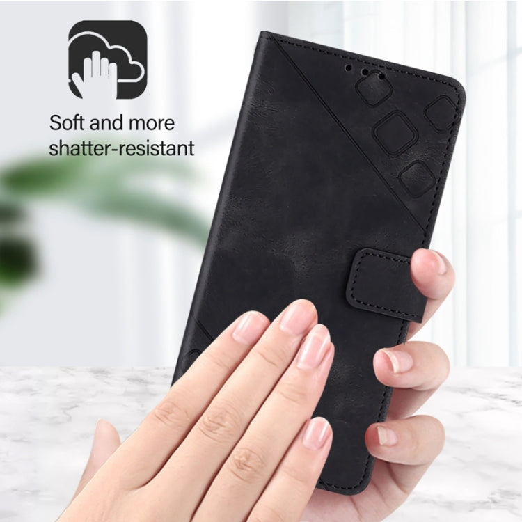 For Blackview Color 8 Skin Feel Embossed Leather Phone Case(Black) - More Brand by buy2fix | Online Shopping UK | buy2fix