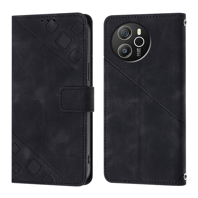 For Blackview Shark 8 Skin Feel Embossed Leather Phone Case(Black) - More Brand by buy2fix | Online Shopping UK | buy2fix