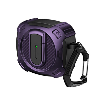 For AirPods 4 Lock Shockproof Bluetooth Earphone Protective Case(Black Purple) - For AirPods 4 by buy2fix | Online Shopping UK | buy2fix