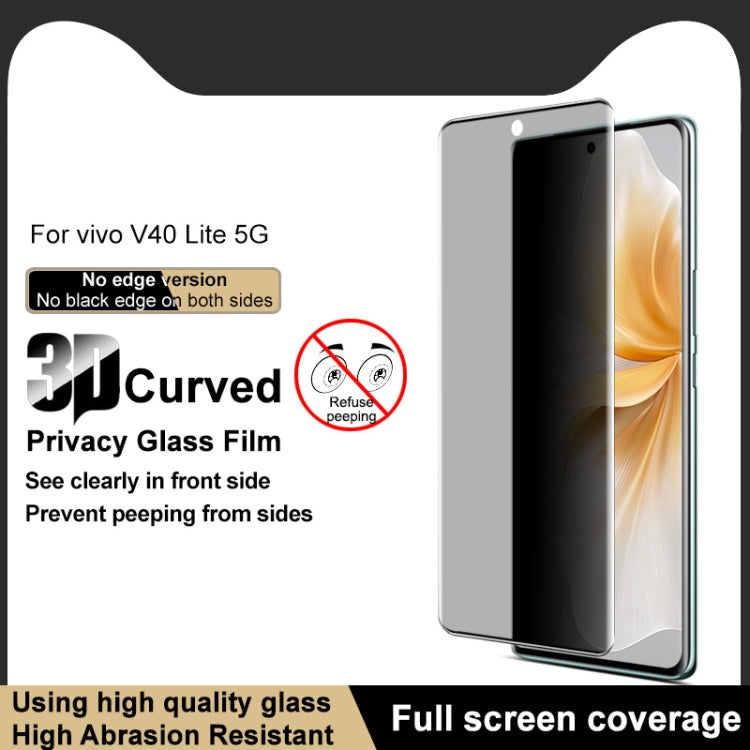 For vivo V40 Lite imak No Edge Version 3D Curved Privacy Full Screen Tempered Glass Film - vivo Tempered Glass by imak | Online Shopping UK | buy2fix