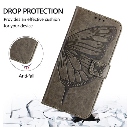 For Blackview A53 Embossed Butterfly Leather Phone Case(Grey) - More Brand by buy2fix | Online Shopping UK | buy2fix