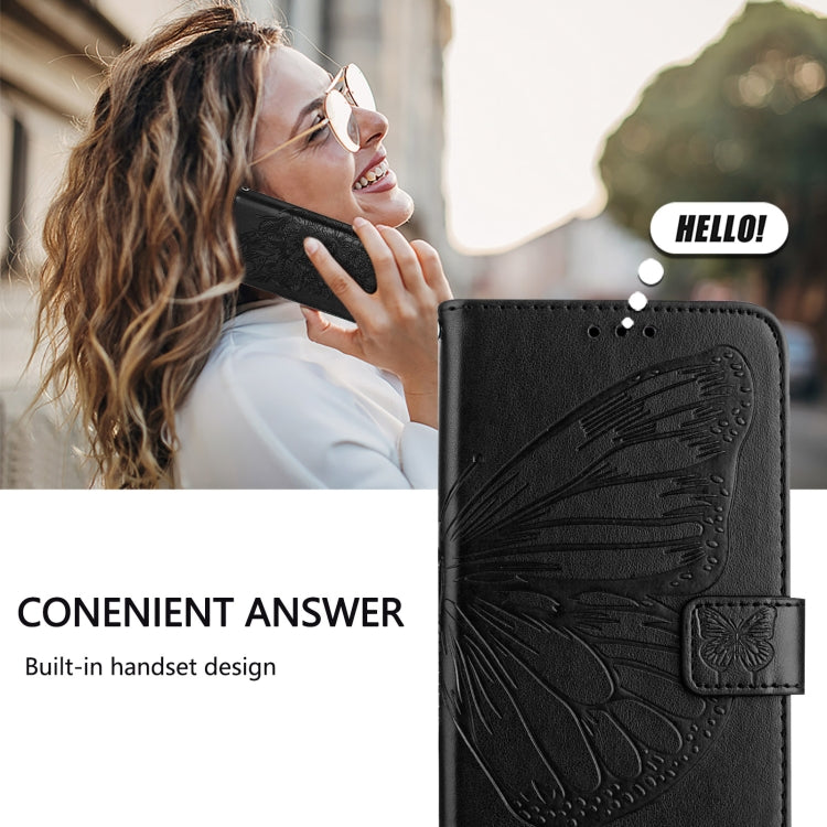 For Blackview A53 Embossed Butterfly Leather Phone Case(Black) - More Brand by buy2fix | Online Shopping UK | buy2fix