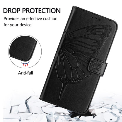 For Blackview Wave 6C Embossed Butterfly Leather Phone Case(Black) - More Brand by buy2fix | Online Shopping UK | buy2fix