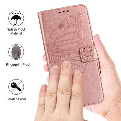 For Blackview Color 8 Embossed Butterfly Leather Phone Case(Rose Gold) - More Brand by buy2fix | Online Shopping UK | buy2fix