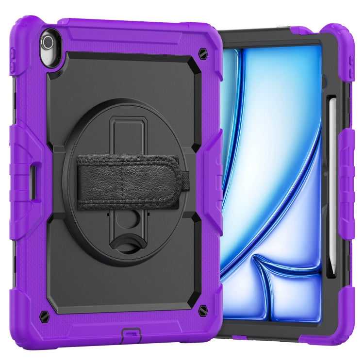 For iPad Air 13 2024 Silicone Hybrid PC Tablet Case with Shoulder Strap(Purple) - iPad Air 13 2024 Cases by buy2fix | Online Shopping UK | buy2fix